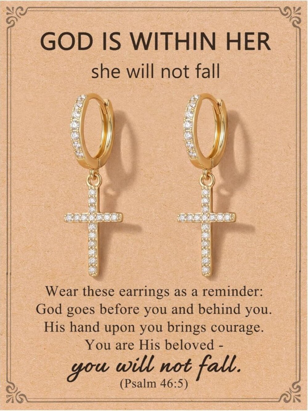 Dangle Cross Earrings for Women Teen Girls Baptism Confirmation Jewelry Gifts